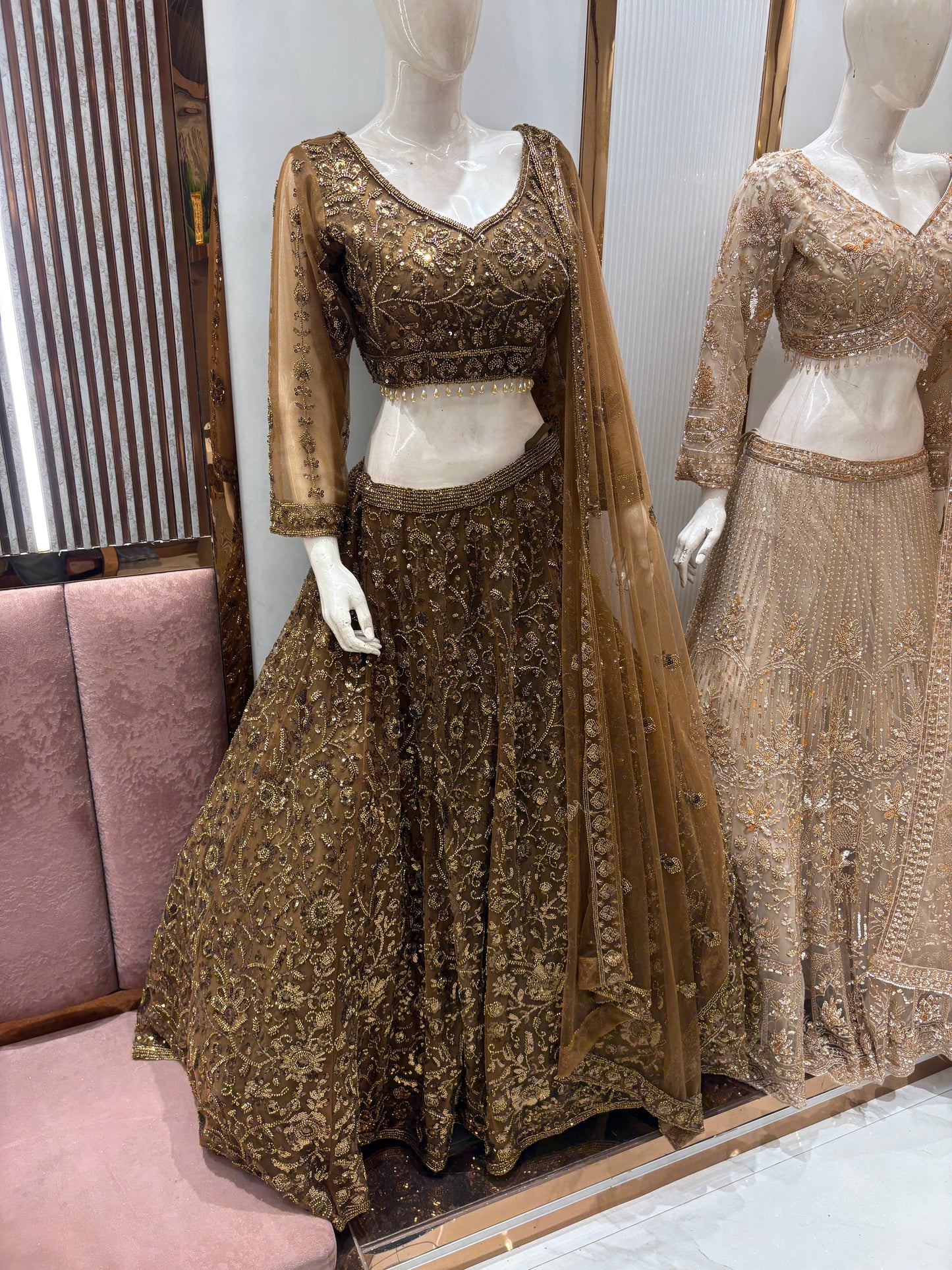 Amazing golden Crop top Lehenga