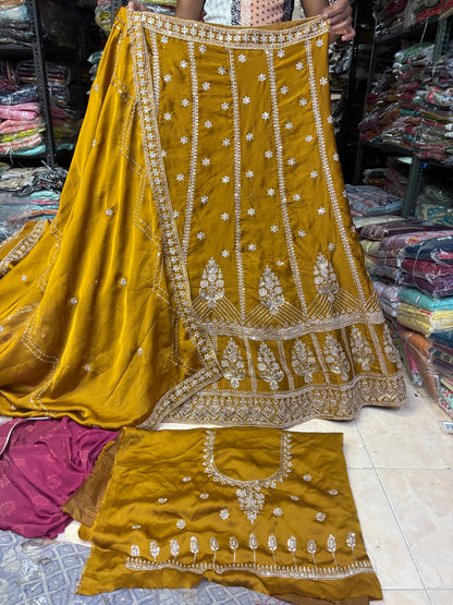 Glamorous yellow Haldi Mehendi Lehenga