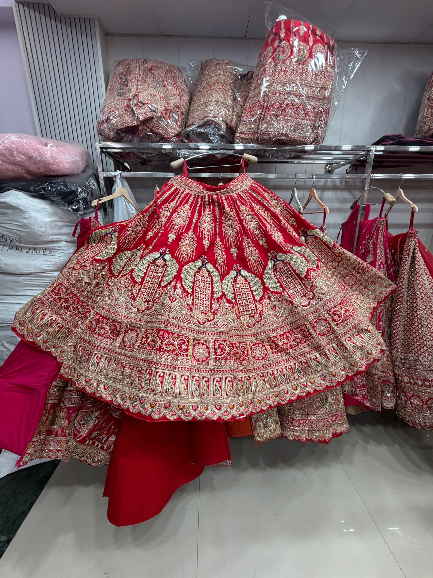 Rani pink peacock Bridal Lehenga
