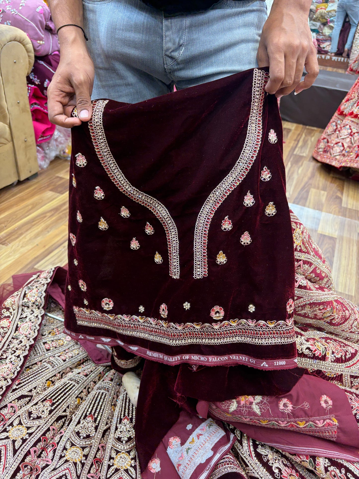 Maroon Ball Bridal Lehenga