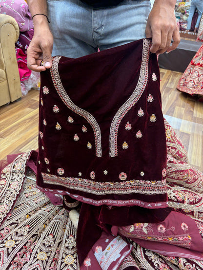 Maroon Ball Bridal Lehenga
