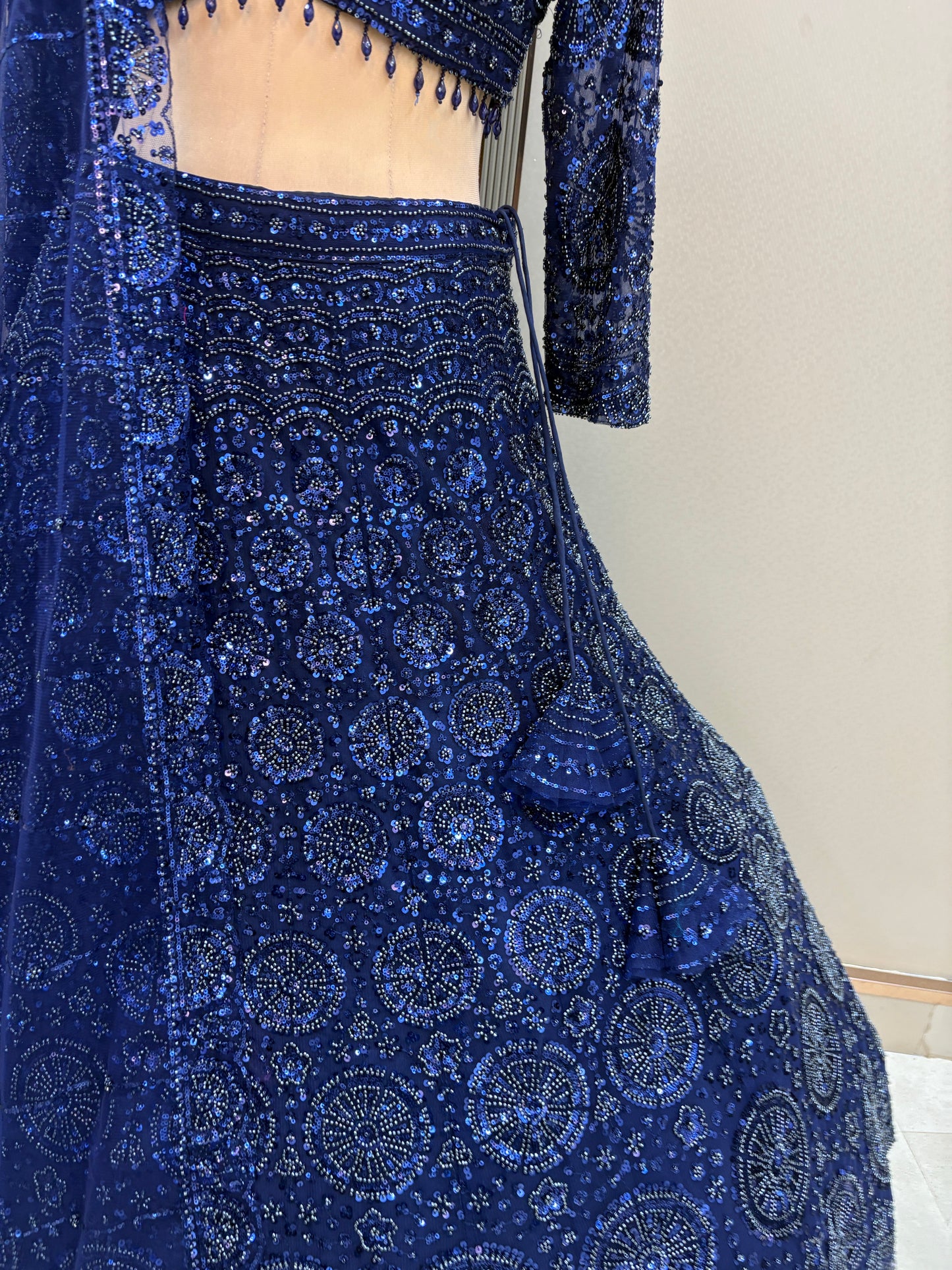 Gorgeous Cherry red on red Monotone Crop top Lehenga