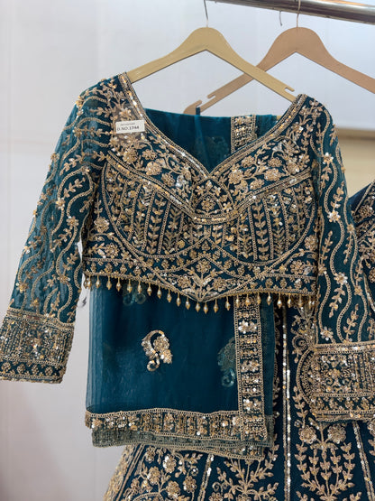 Fabulous blue Crop top Lehenga