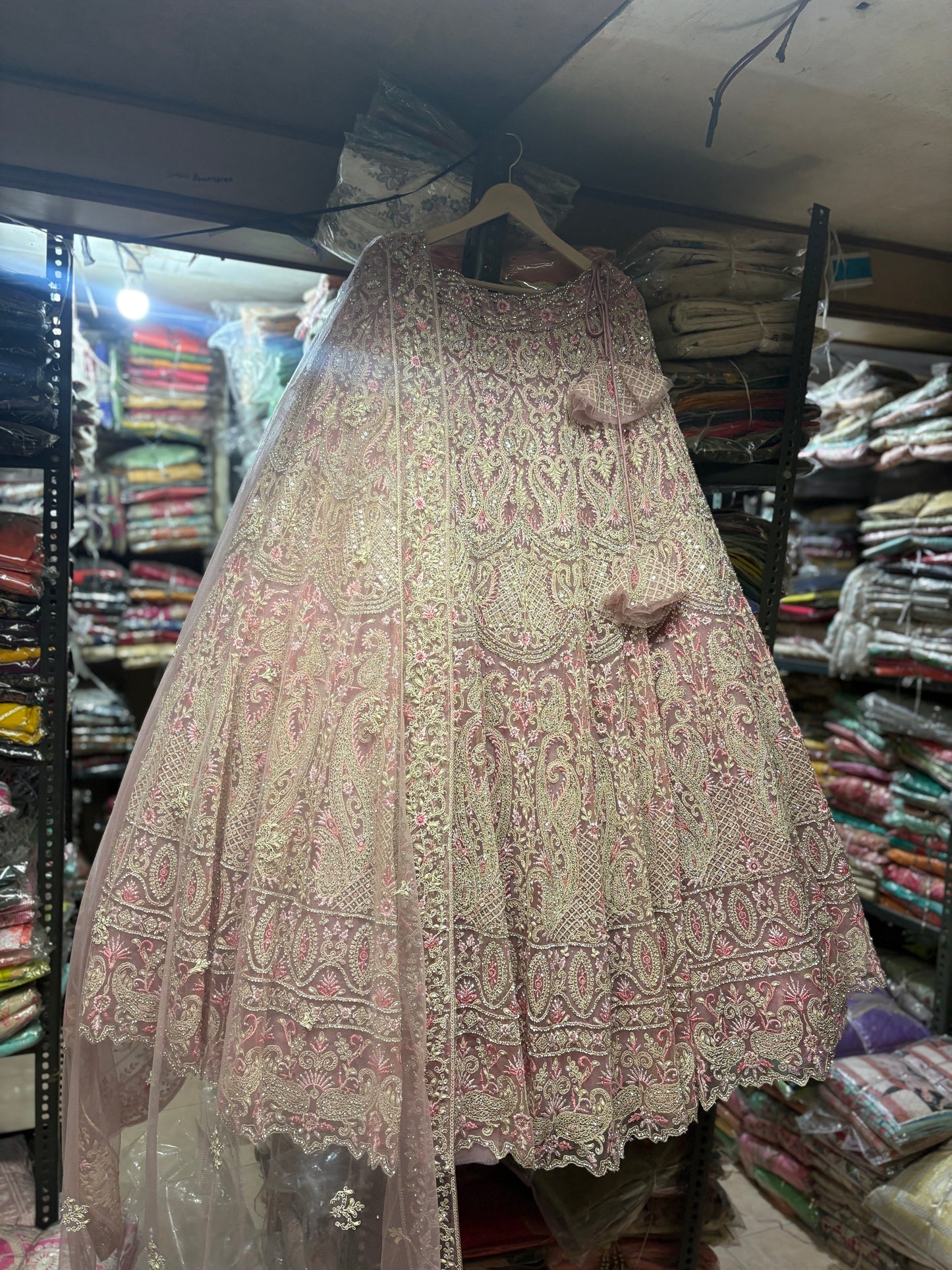Charming pink crop top Lehenga