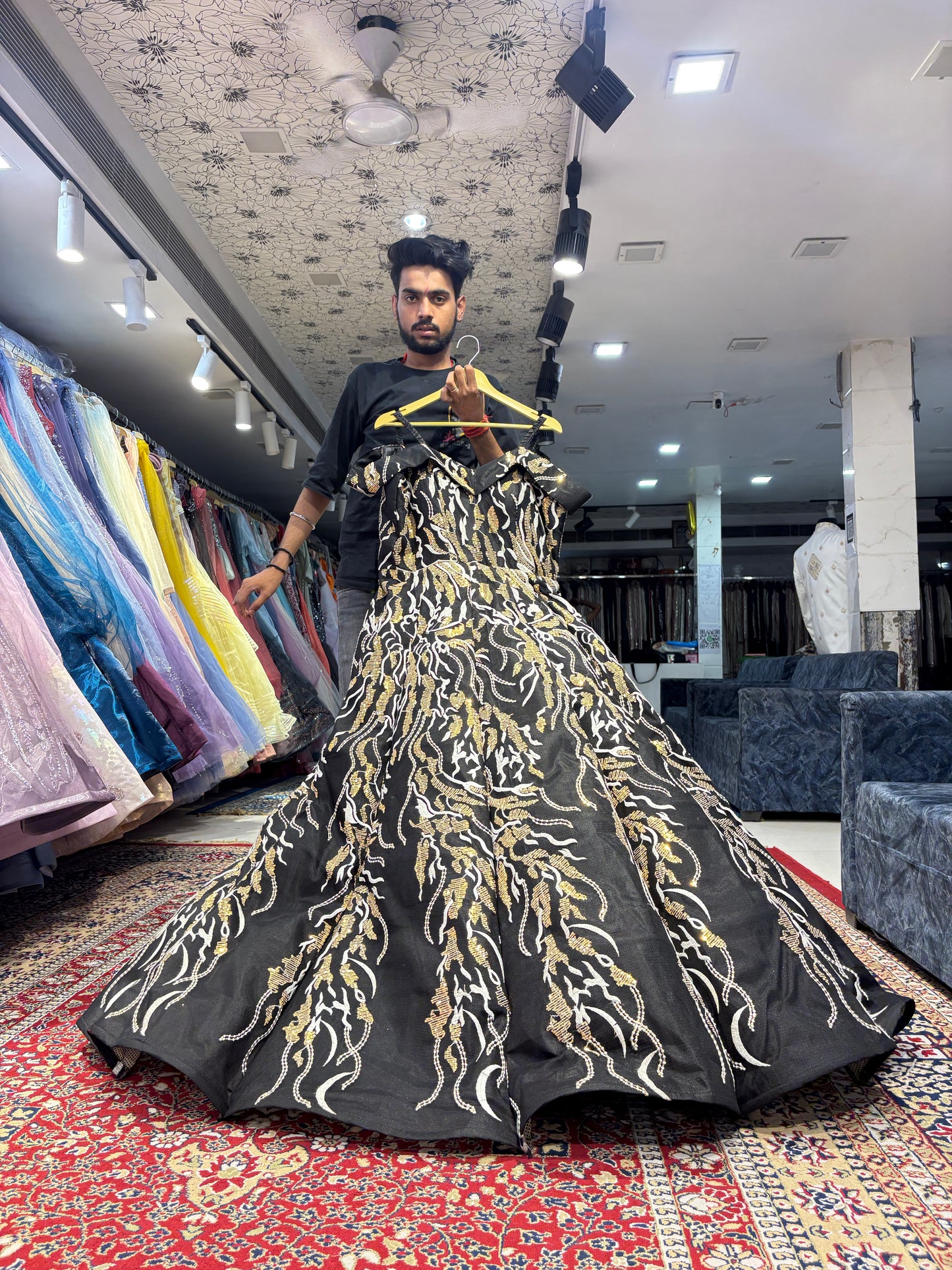 Pleasing black ball gown