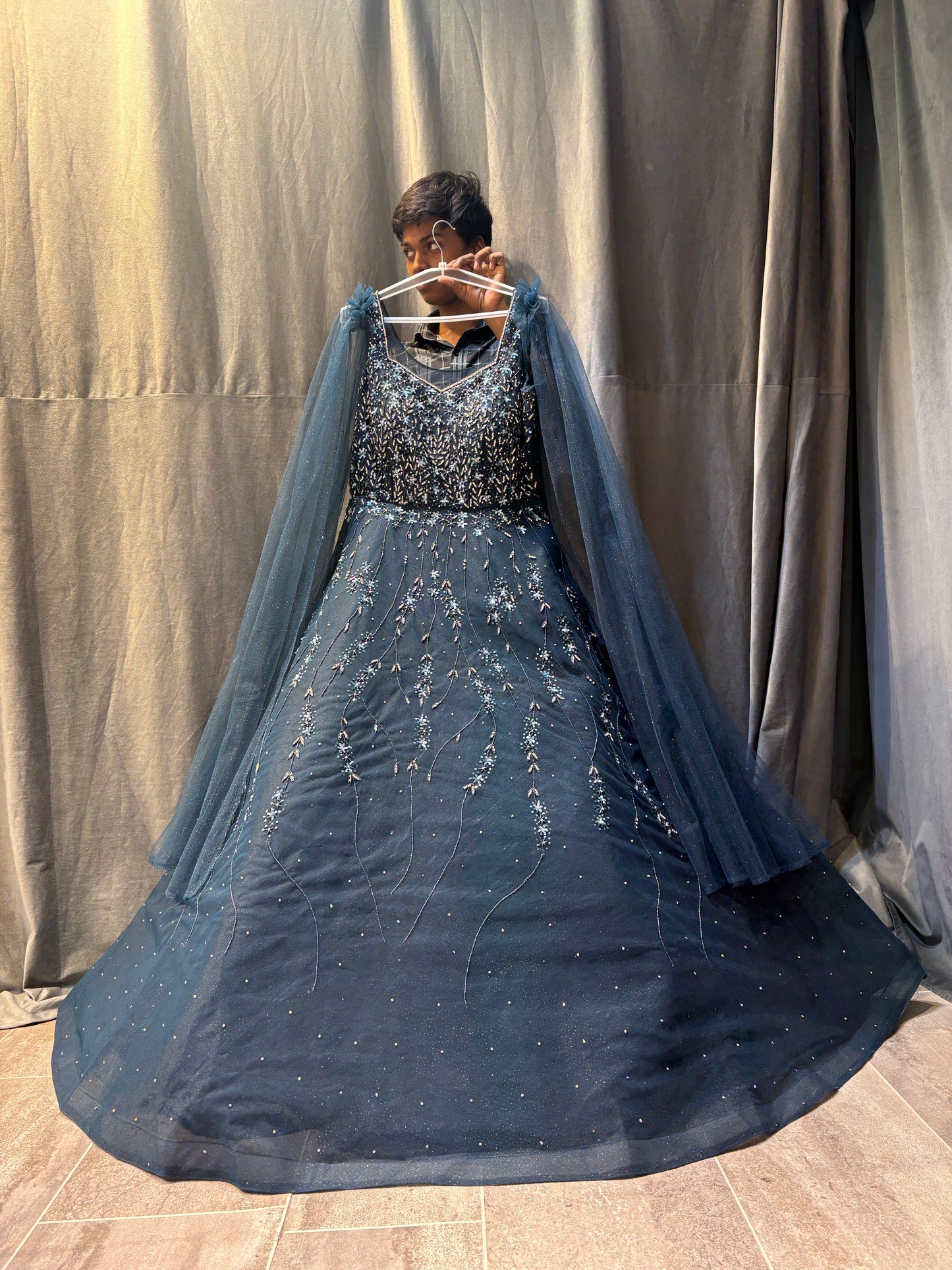 Glamorous navy blue gown