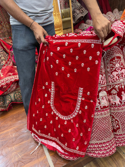 Red Doli Barat Ball Bridal Lehenga