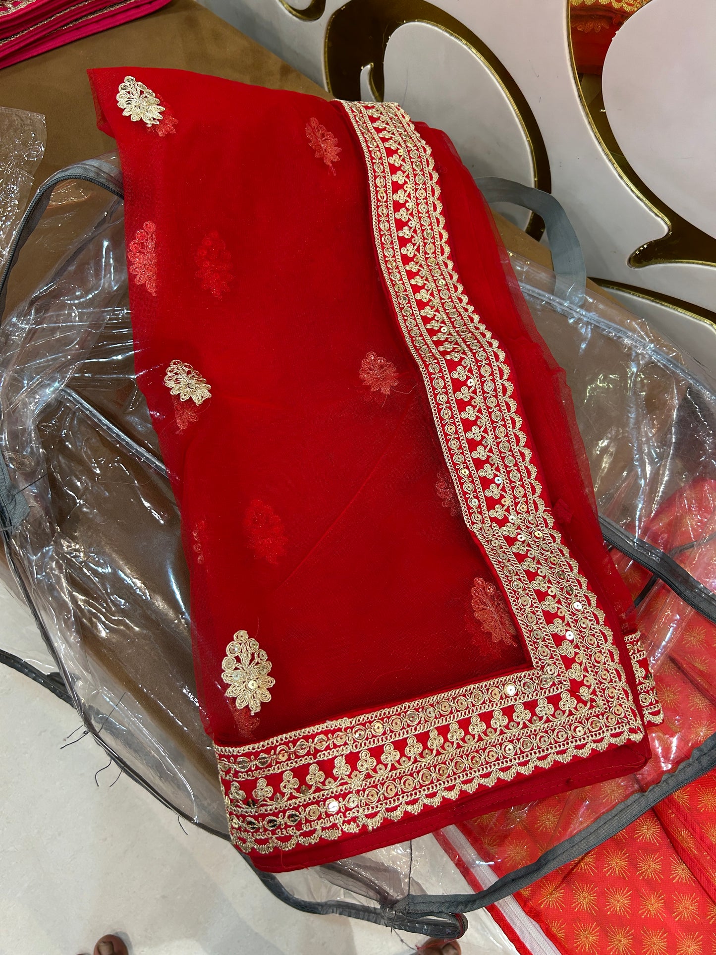 Majestic Red bridal lehenga Happy Customer