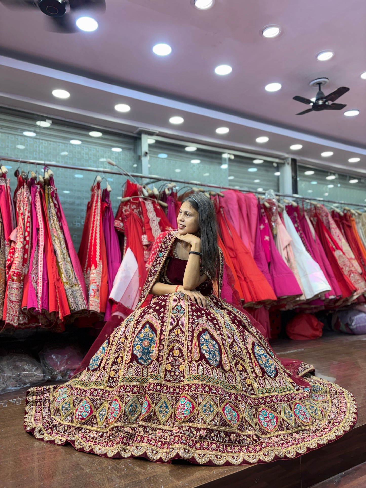 Stunning maroon bridal Lehenga