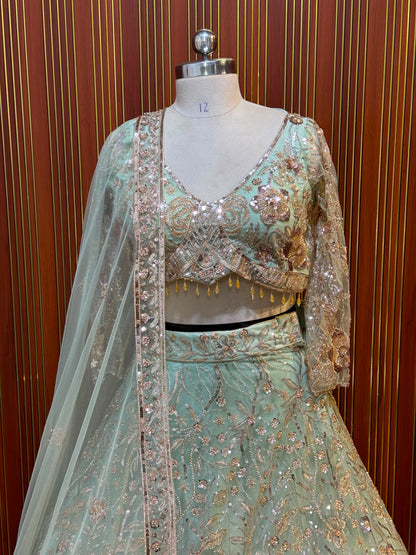 Golden crop top Lehenga