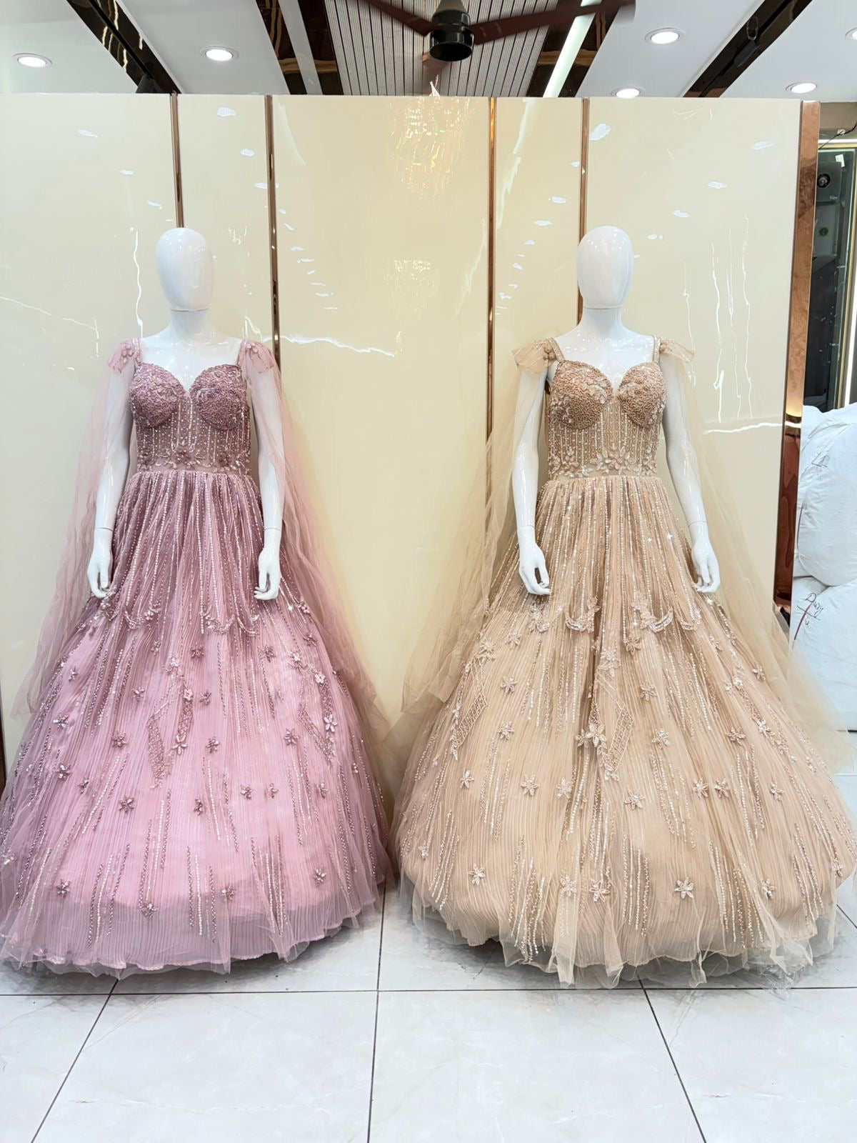 Pink golden gown