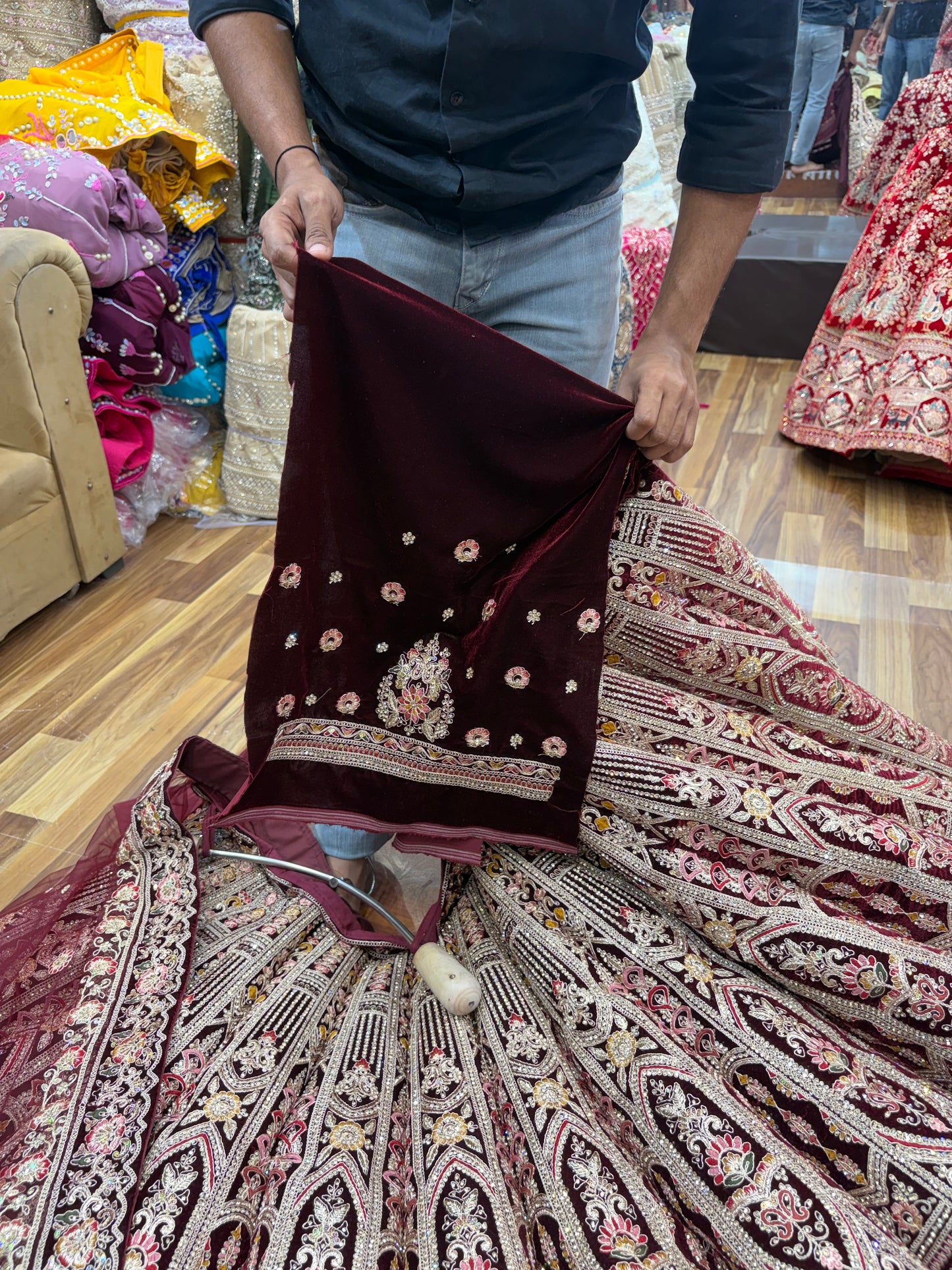 Maroon Ball Bridal Lehenga