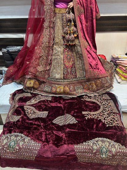Beautiful maroon heavy bridal Lehenga