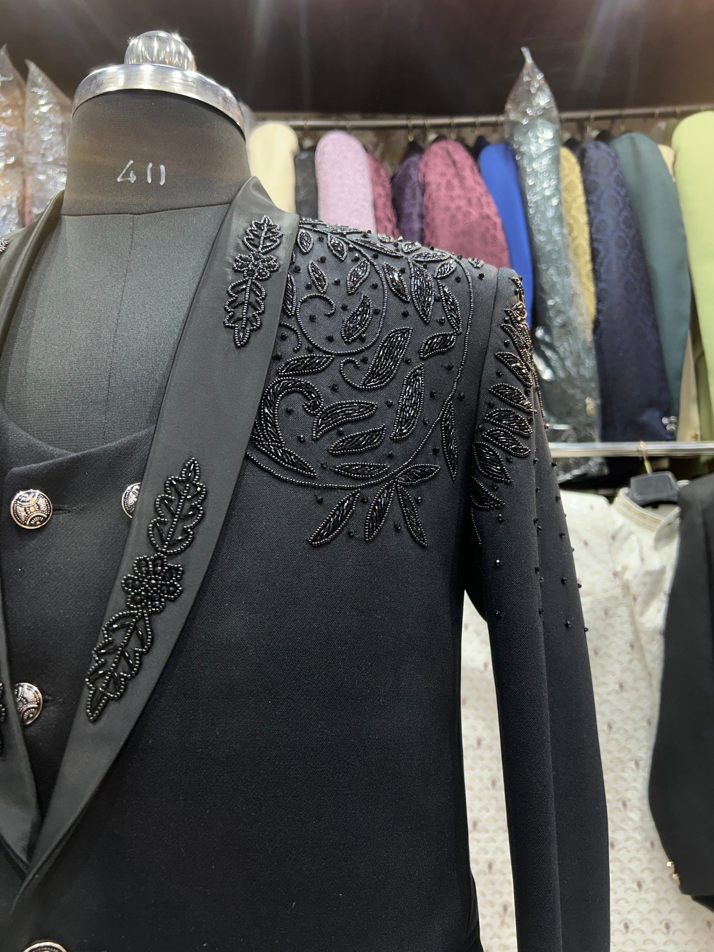 Charming black groom outfit