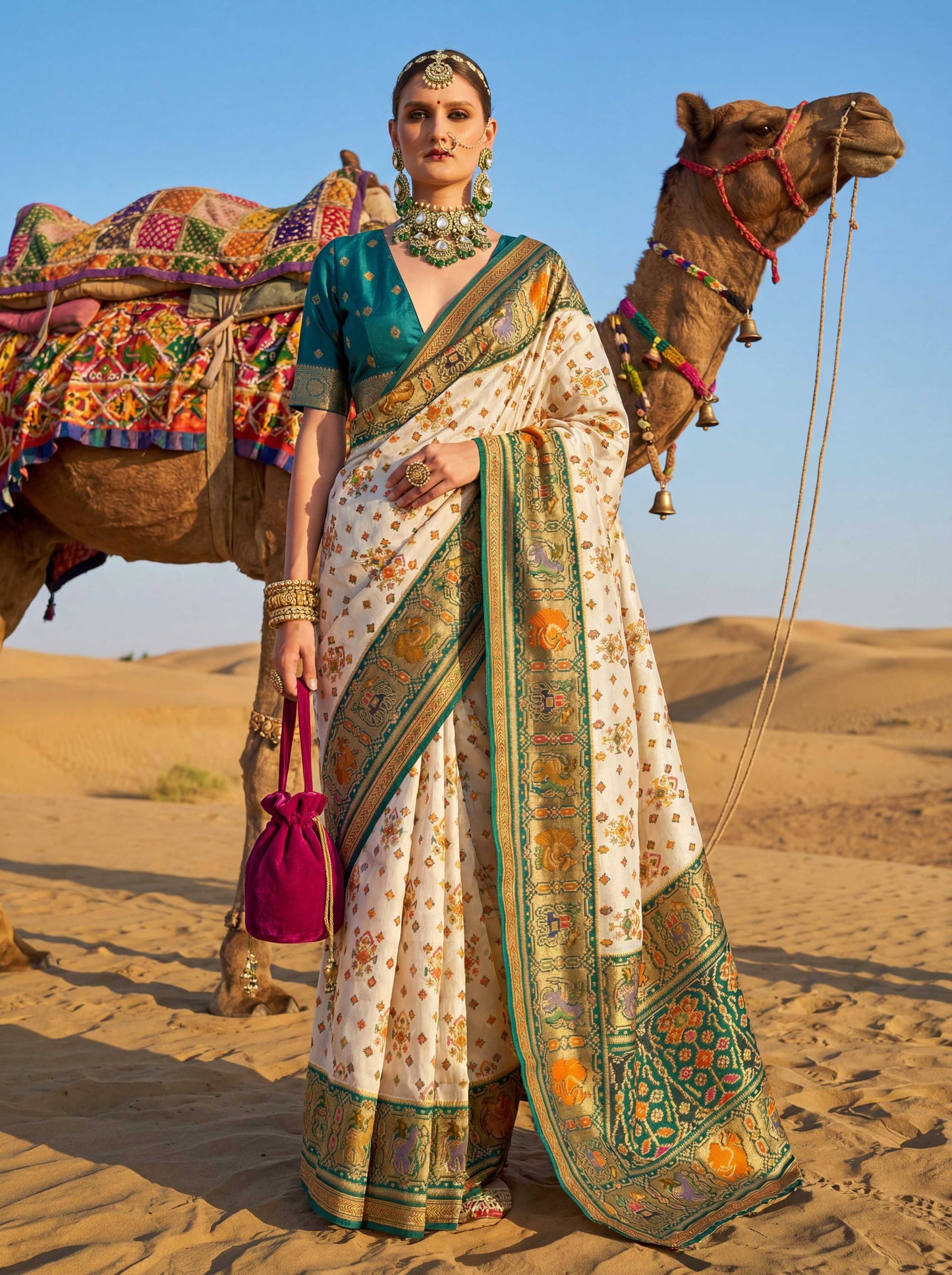 Wine Morpinch Viscose Patola With Position Print Saree 6255 - Shopping World