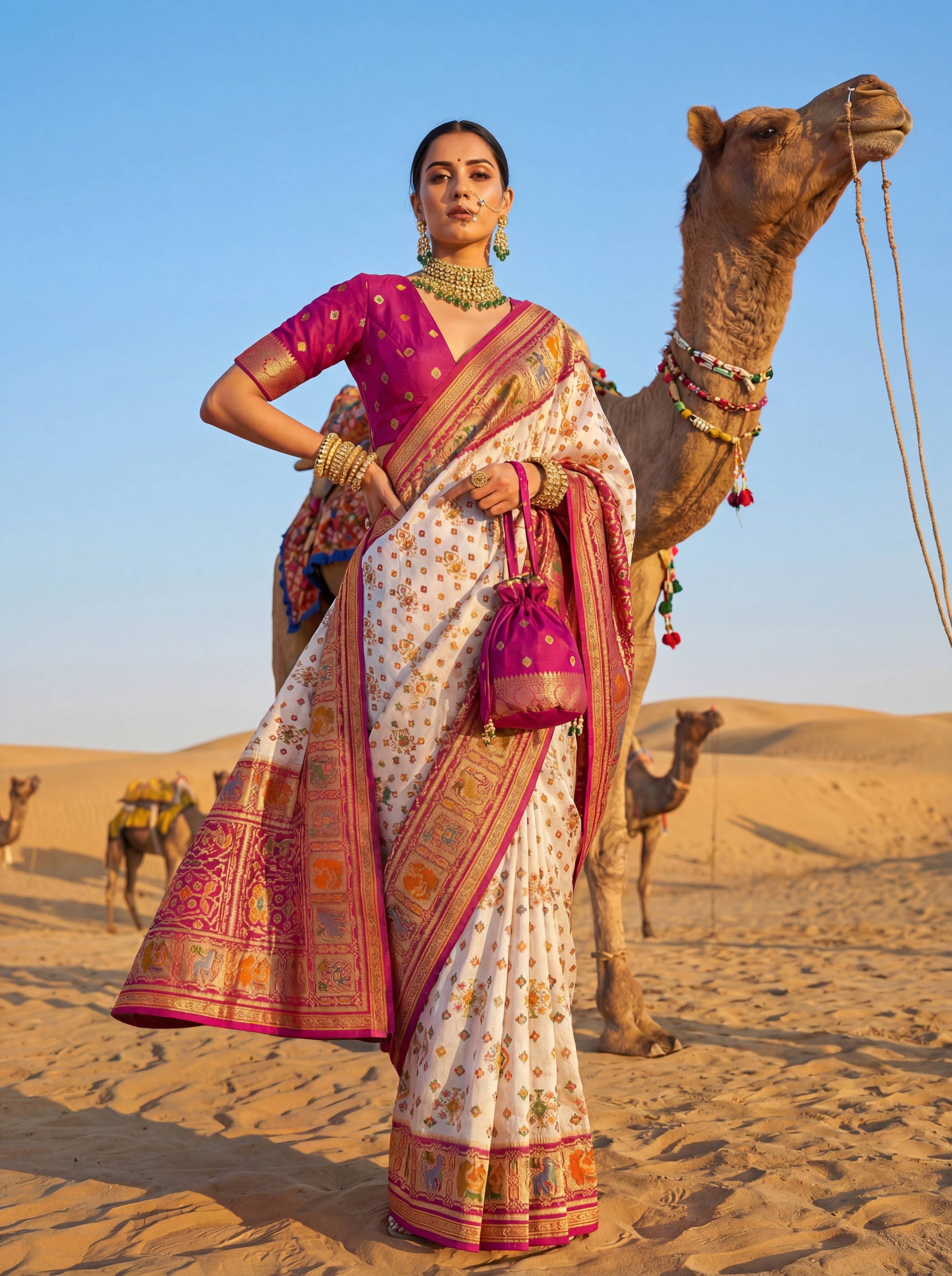 Wine Morpinch Viscose Patola With Position Print Saree 6255 - Shopping World