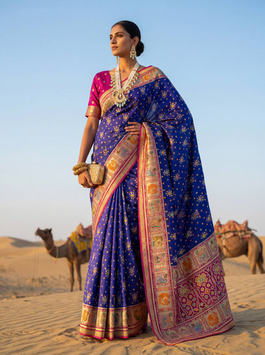 Wine Morpinch Viscose Patola With Position Print Saree 6255 - Shopping World