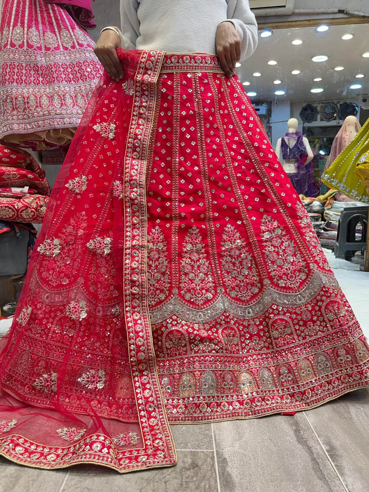 Lovely red bridal lehenga
