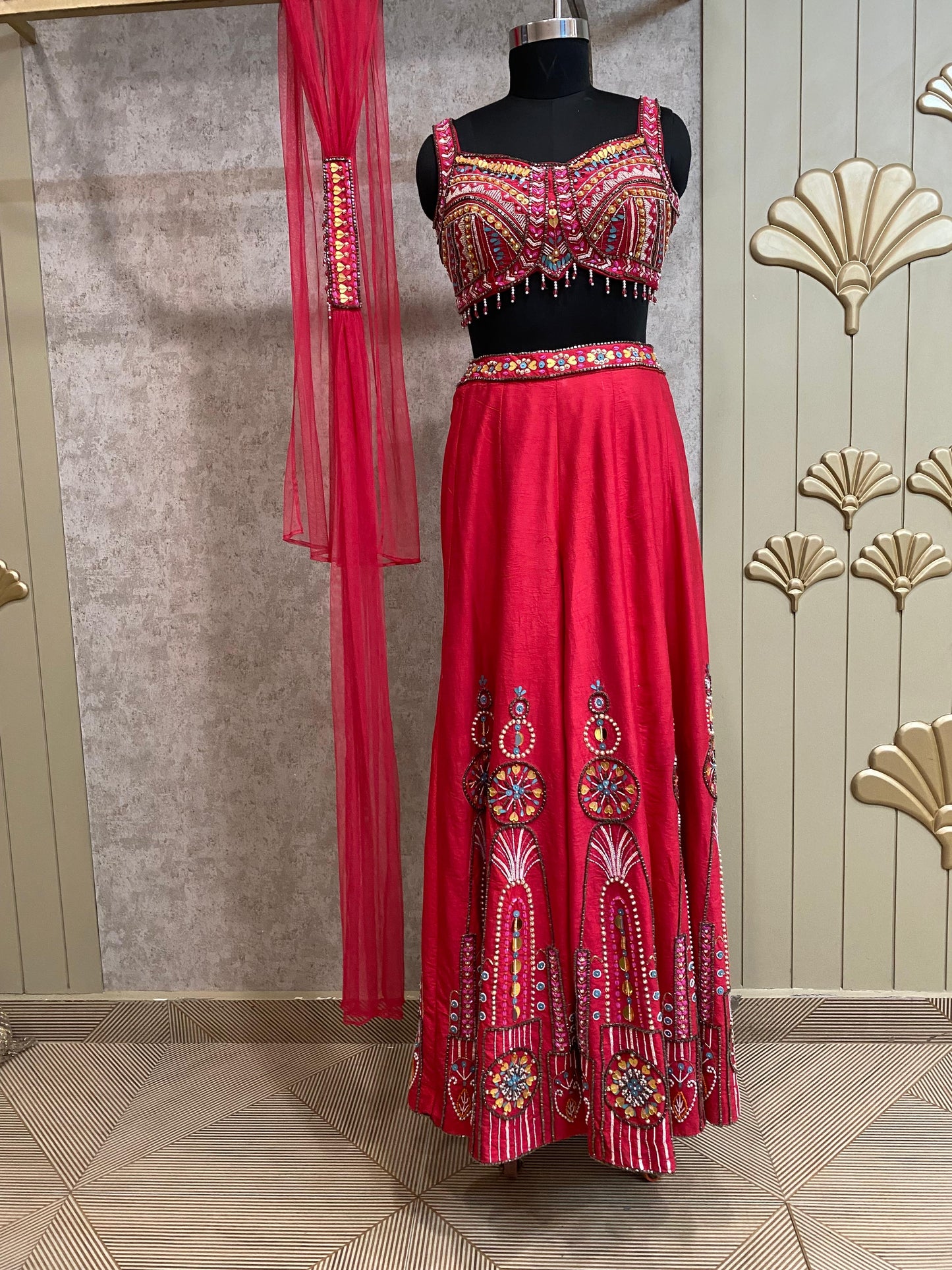 Blue Long Sharara Suit Dress Material