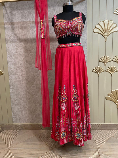 Blue Long Sharara Suit Dress Material