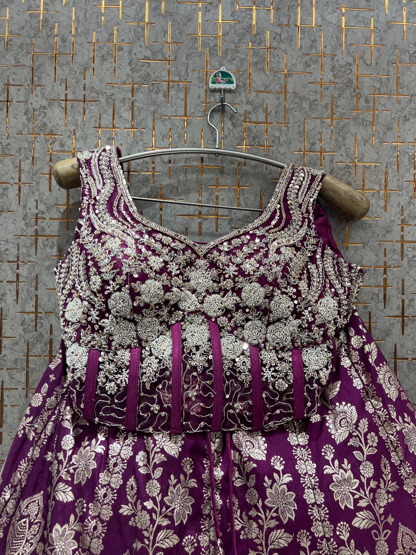 pink crop top Lehenga