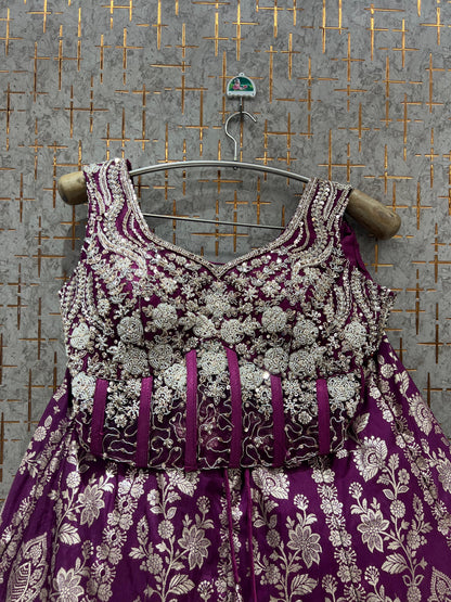pink crop top Lehenga