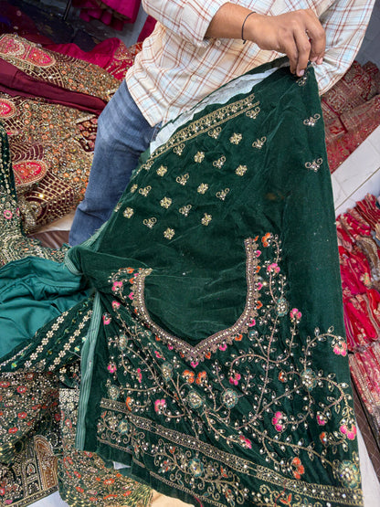 Heavy Jhumka Blue Lehenga