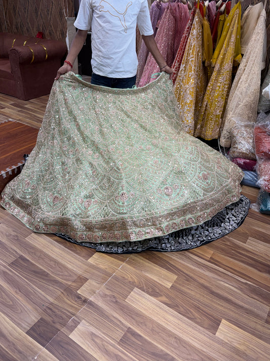 Pista Green Designer Lehenga