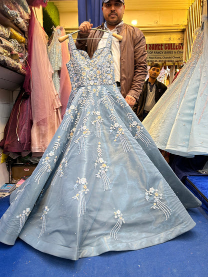 Majestic grey blue gown