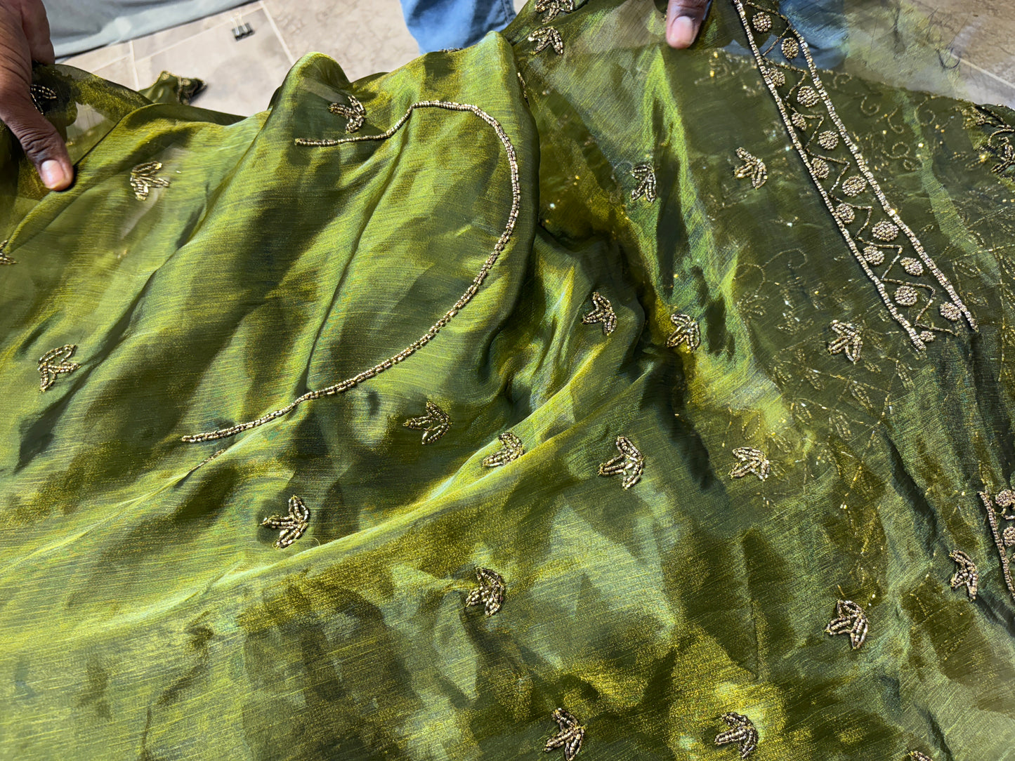 Magnificent Mehendi green Lehenga