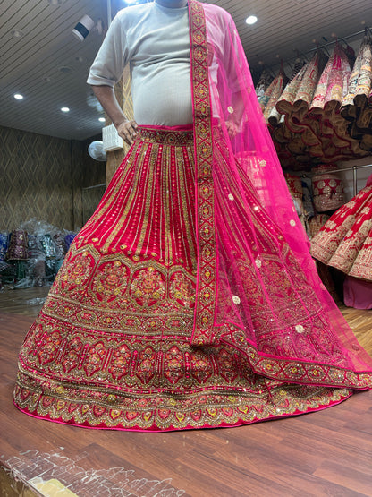 Charming rani pink bridal Lehenga