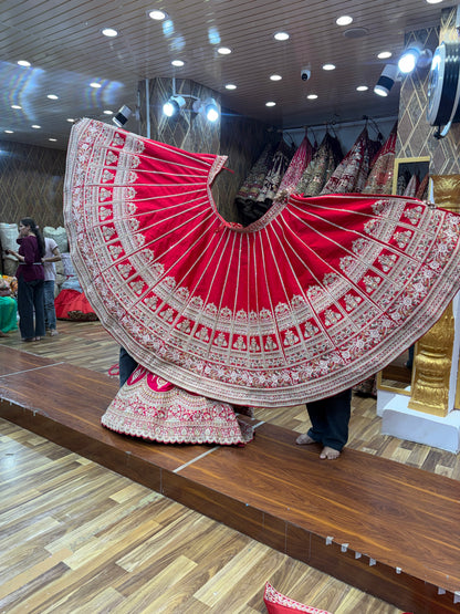 Rani Pink sabyasachi Peacock Designer Bridal Lehenga