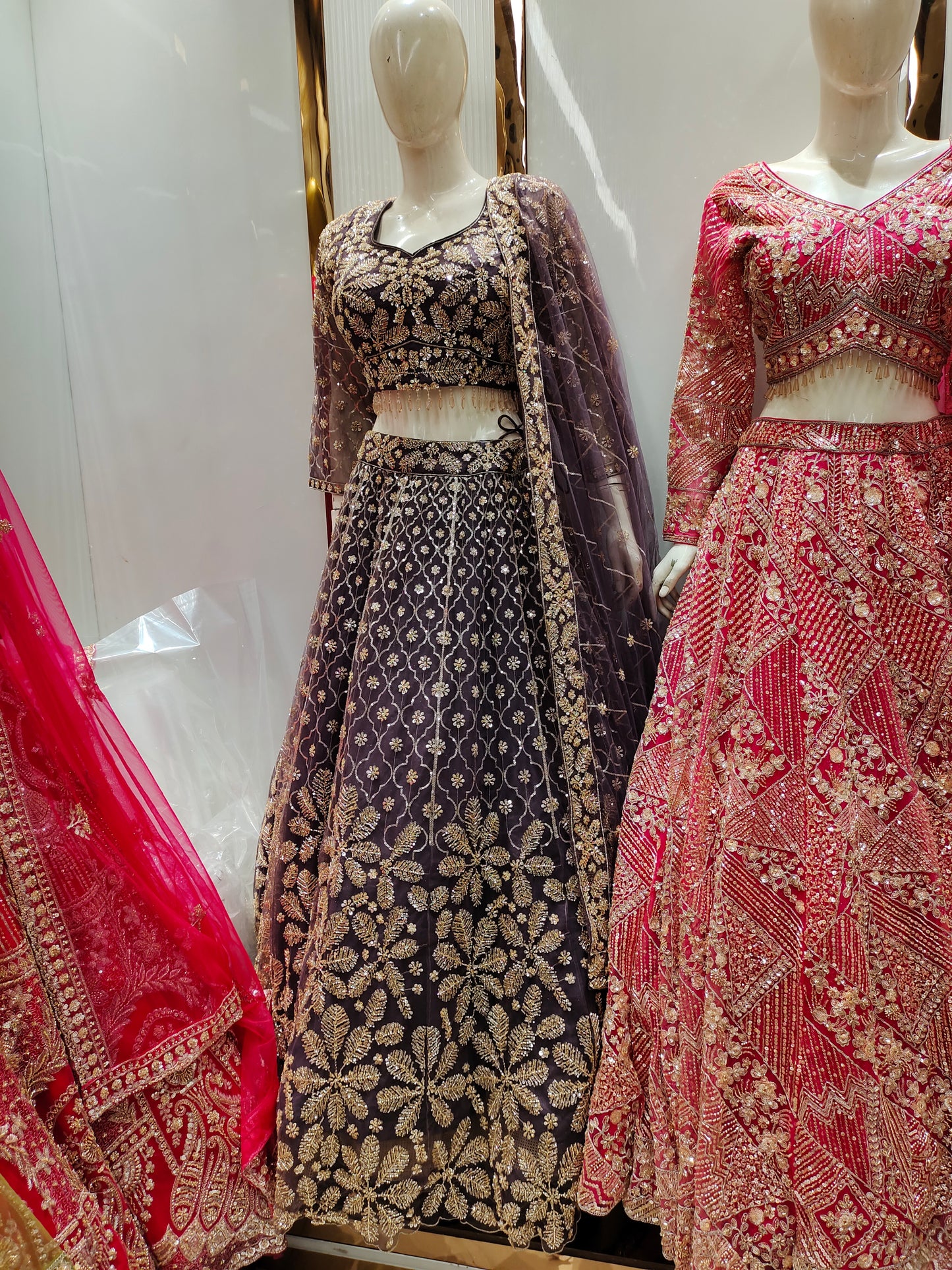 Glamourous purple Lavender crop top Lehenga