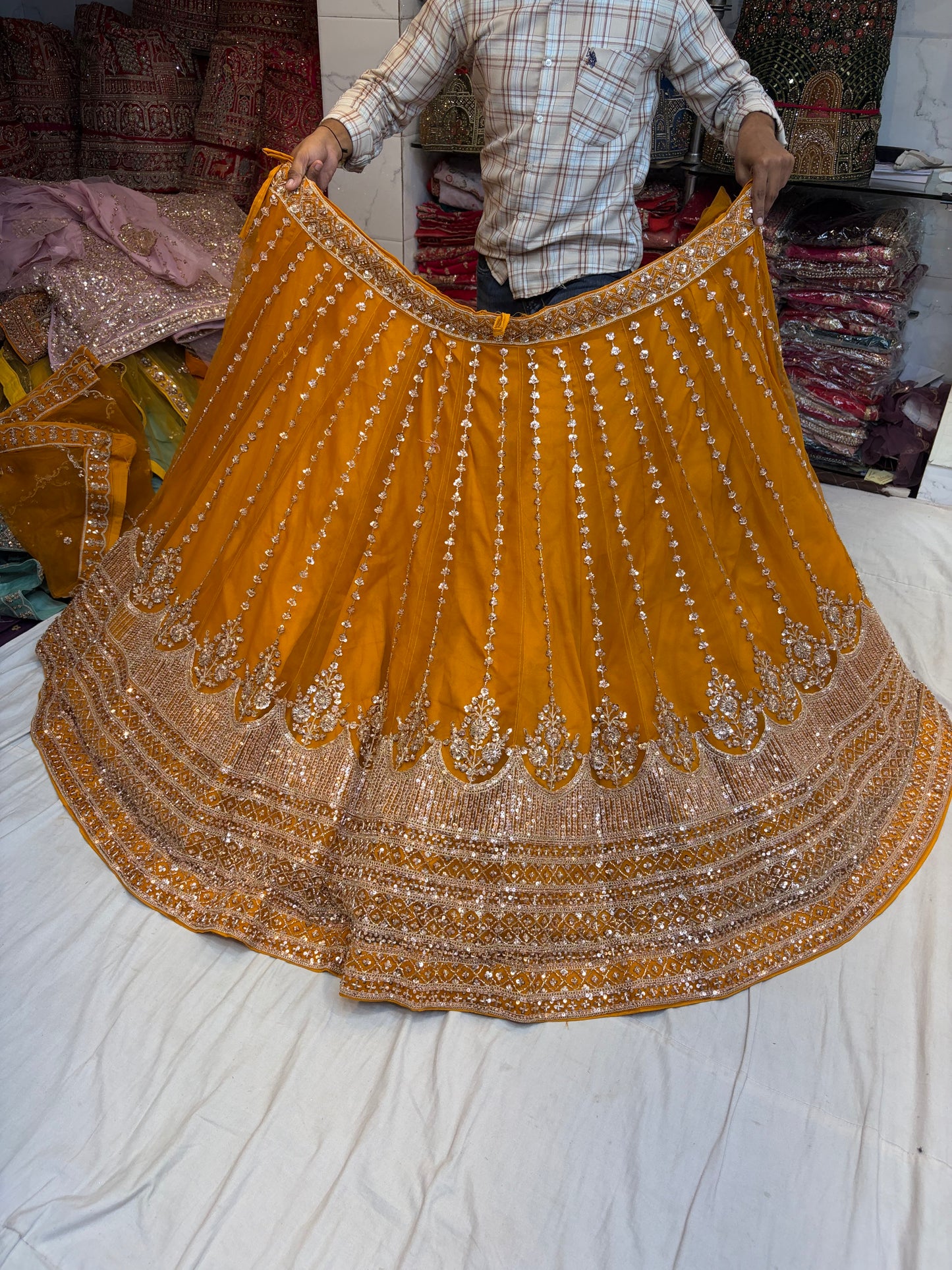 Mustard Designer Lehenga