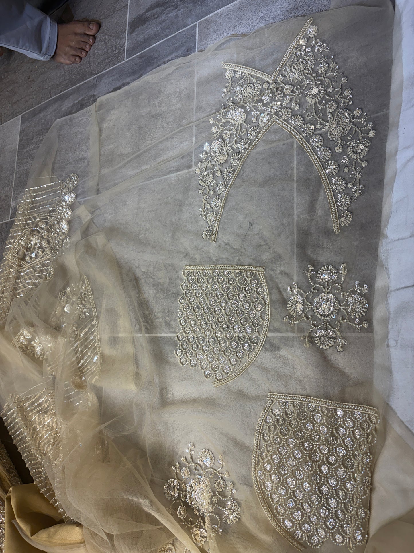 Khoobsurat golden Crop top Lehenga