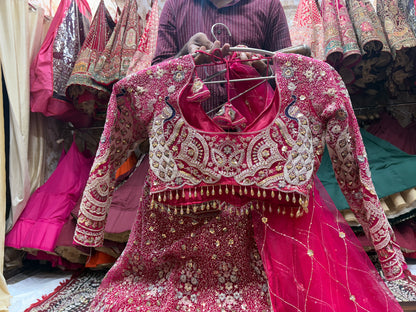 Something different Light pink peacock crop top Lehenga Happy Customer