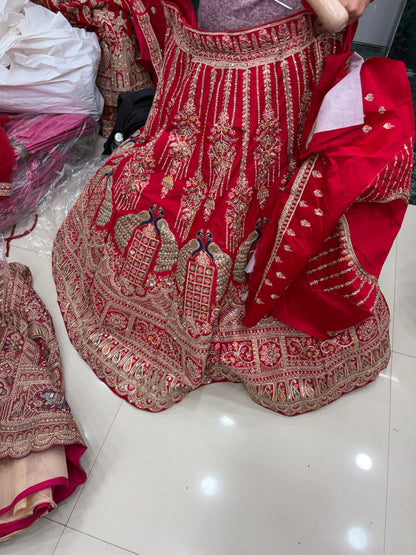 Rani pink peacock Bridal Lehenga