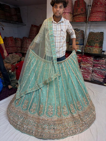Sea Green Designer Lehenga