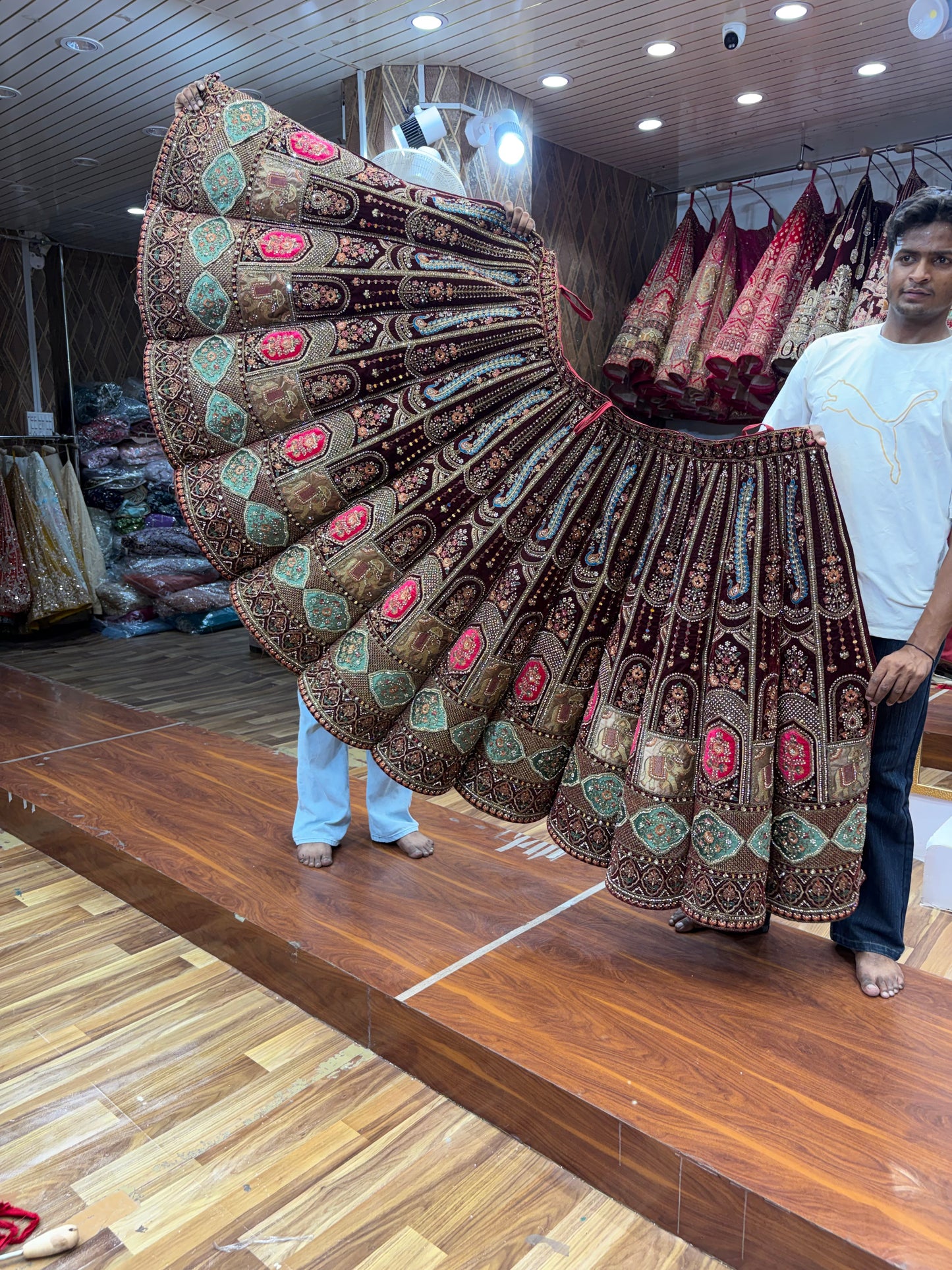 Maroon Ball Bridal Lehenga