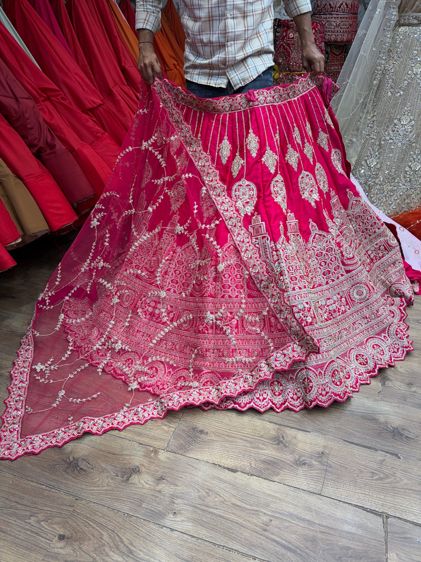 Rani pink Bridal Lehenga