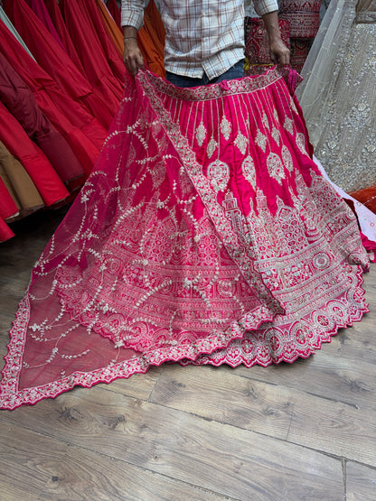 Rani pink Bridal Lehenga