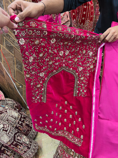 Rani pink Ball Bridal Lehenga