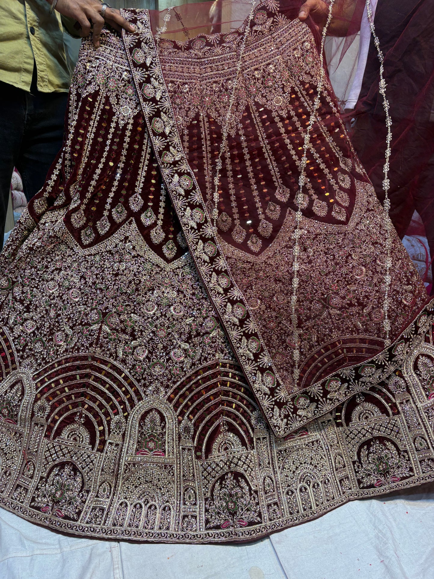 Khoobsurat Red Jhumka bridal Lehenga