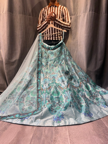 Lavishing blue Crop Top Lehenga