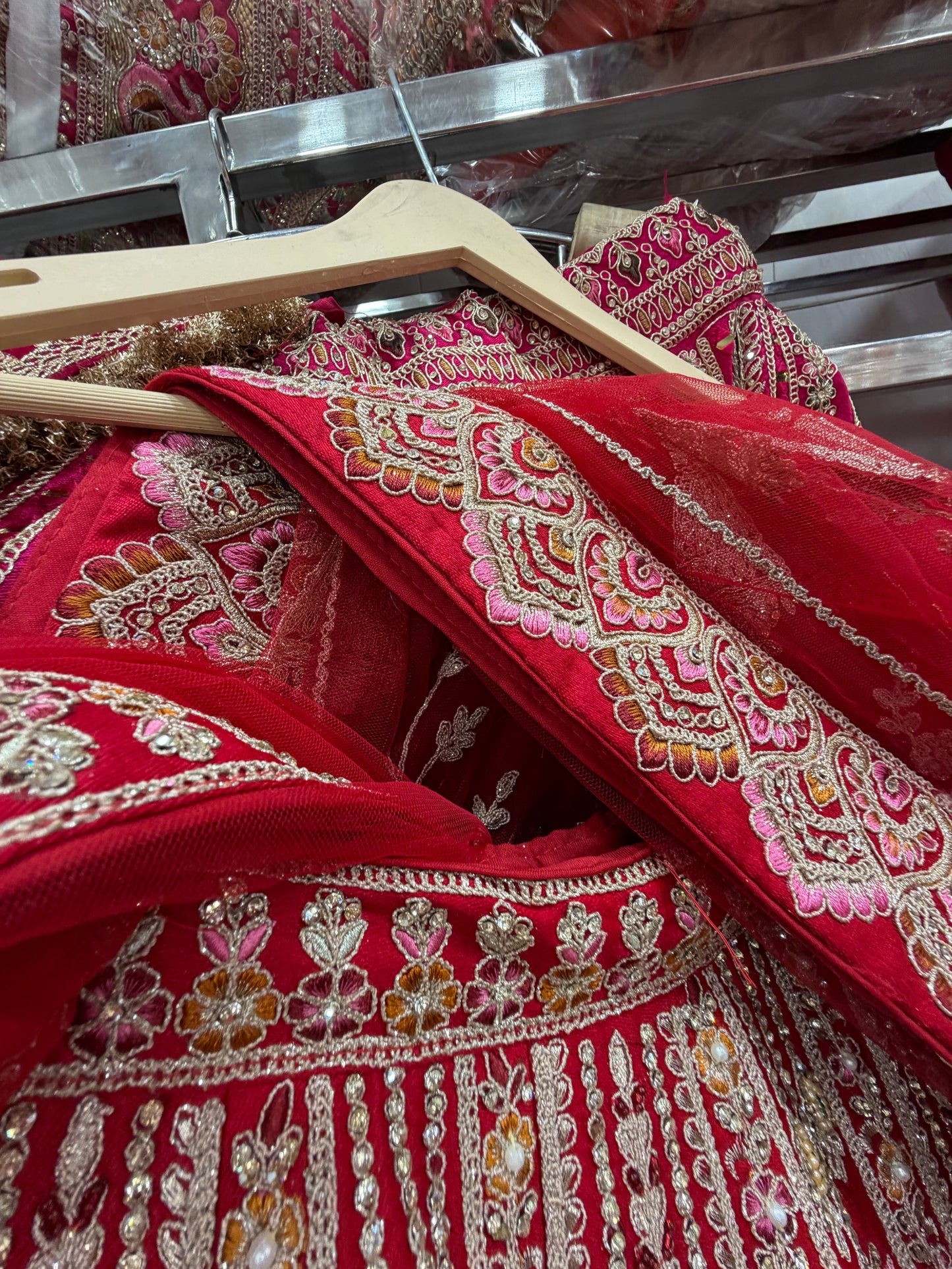 Red peacock Bridal Lehenga