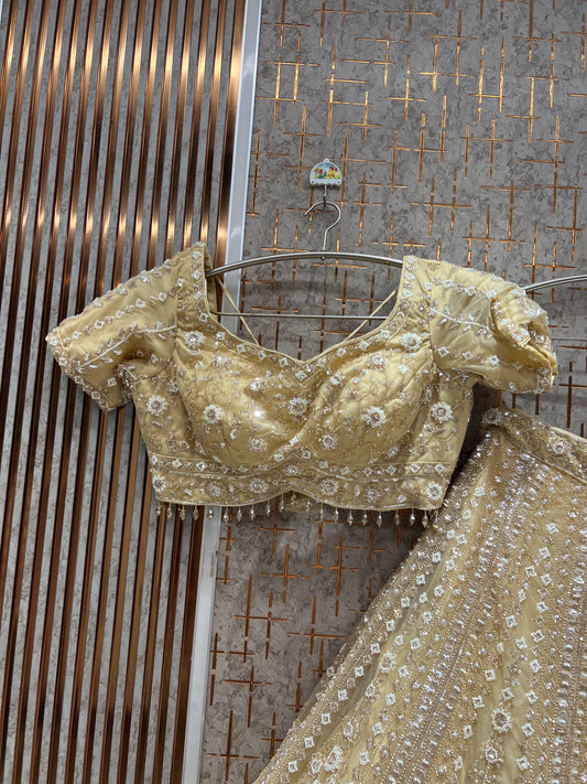 Golden crop top Lehenga