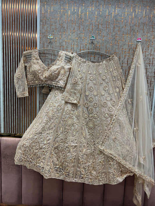 Stunning White Crop Top Lehenga