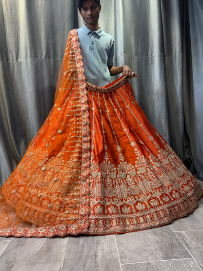 Pleasing Orange Lehenga