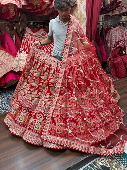 Rani Pink Doli Barat Peacock Ball Bridal Lehenga - Shopping World