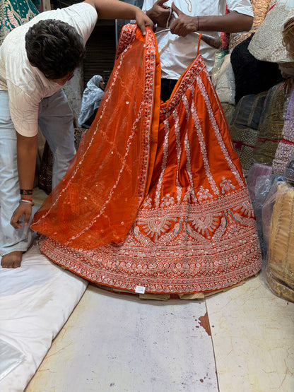 Rust Orange Bridal Designer Lehenga